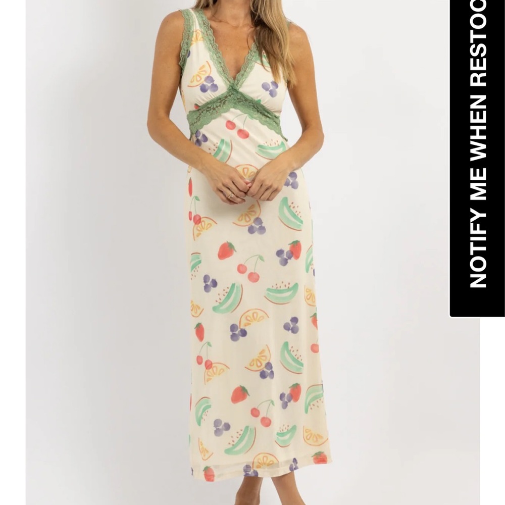 JUST FRUITY SLIP MIDI DRESS